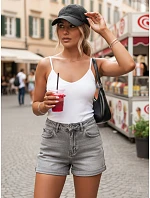 Dámské tmavě šedé džínové šortky FashionStreet SY0506