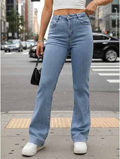 Dámske modré džínsy so širokými nohavicami FashionStreet UY2971