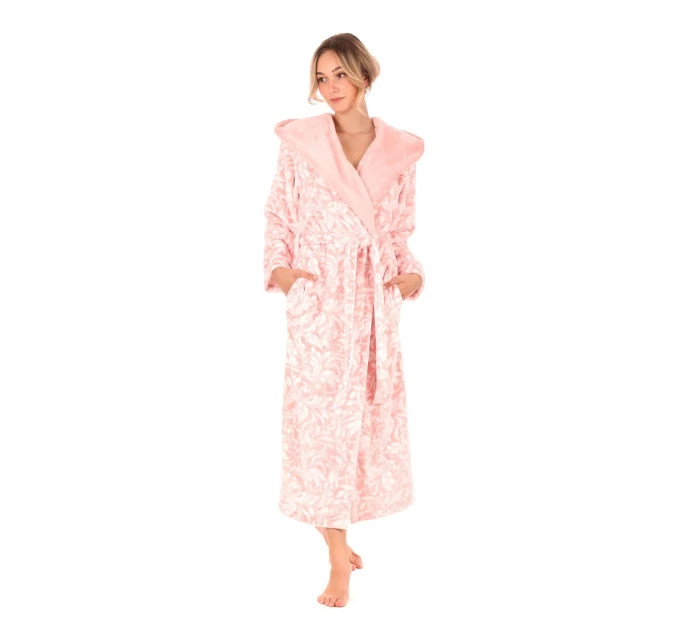 Dámsky župan Flora s kapucňou 3956 3053 Patterned Pink Pearl - Vestis Dámsky župan Flora s kapucňou 3956 3053 Patterned Pink Pearl - Vestis