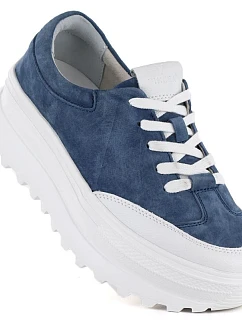 Dámske kožené topánky na platforme modré Vince women's