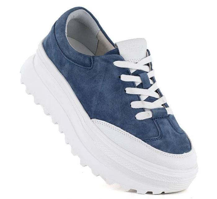 Dámske kožené topánky na platforme modré Vince women's