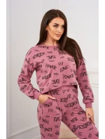 Sada s nápismi tmavo ružová