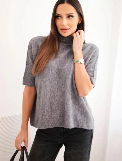 Dámsky sveter s rolákom v sivej farbe