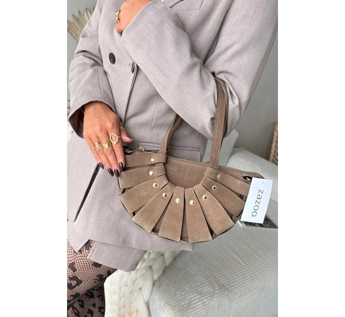 Kabelka z přírodního semiše béžová Marivane