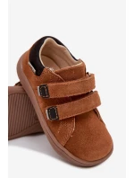 Kožené Sandály Barefoot Dětské  Světle hnědé model 22031694 - Bartek S.A.