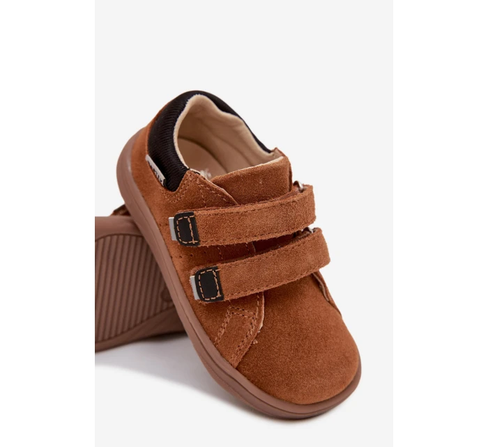 Kožené Sandály Barefoot Dětské  Světle hnědé model 22031694 - Bartek S.A.