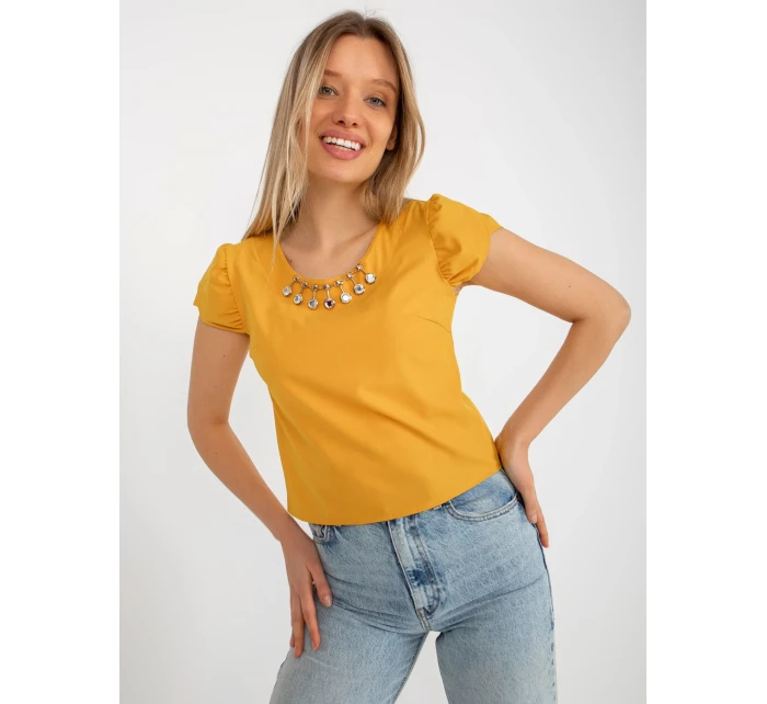 Dámska blúzka LK BZ 505783.50P tmavo žltá - FPrice