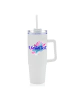 Personalizovaná cestovní termoska s průhledným víčkem - Akvarelový otisk Personalizovaná cestovní termoska s průhledným víčkem - Akvarelový otisk