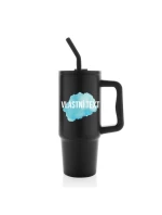 Personalizovaná cestovní termoska s barevným víčkem - Akvarelový otisk