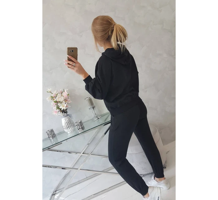 Súprava mikiny s kapucňou čierna