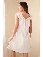 Dámske bavlnené šaty s volánovým výstrihom a volánom béžovej farby Dámske bavlnené šaty s volánovým výstrihom a volánom béžovej farby