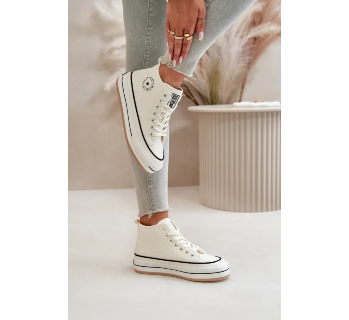 Zateplené Dámské Tenisky Na Platformě Eko Kůže Big Star model 21669595 Bílé - Big Star Shoes Zateplené Dámské Tenisky Na Platformě Eko Kůže Big Star model 21669595 Bílé - Big Star Shoes