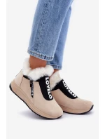 Dámské Botky S Kožešinou Béžové model 21680798 - Boto Dámské Botky S Kožešinou Béžové model 21680798 - Boto