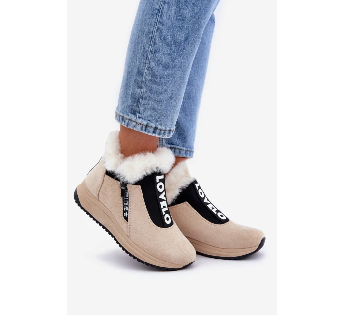 Dámské Botky S Kožešinou Béžové model 21680798 - Boto Dámské Botky S Kožešinou Béžové model 21680798 - Boto