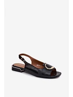 Dámské sandály na nízkém podpatku s ozdobou Černé Glima