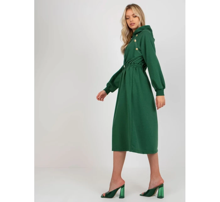 Dámské šaty RV SK model 17828235 tmavě zelené - FPrice Dámské šaty RV SK model 17828235 tmavě zelené - FPrice