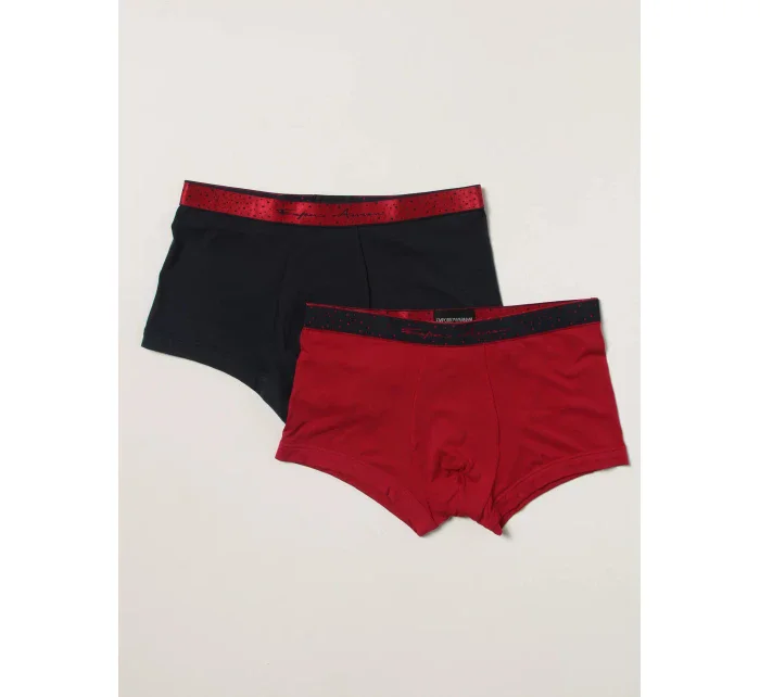 Pánske trenírky 2 pack - 111210 1A598 - 50235 - čierno/červená Emporio Armani