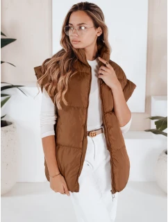 Dámská prošívaná vesta camel Dstreet model 21966304 - FashionStreet