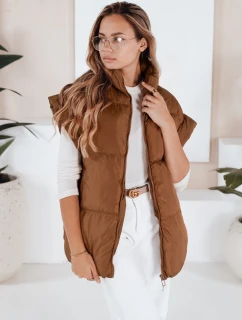 Dámska prešívaná vesta NIMIA camel FashionStreet TY3249