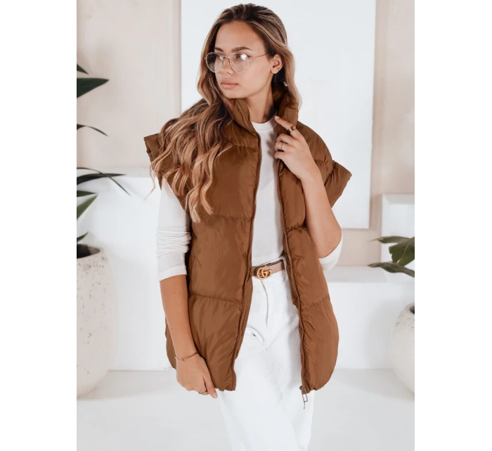 Dámská prošívaná vesta camel Dstreet model 21966304 - FashionStreet