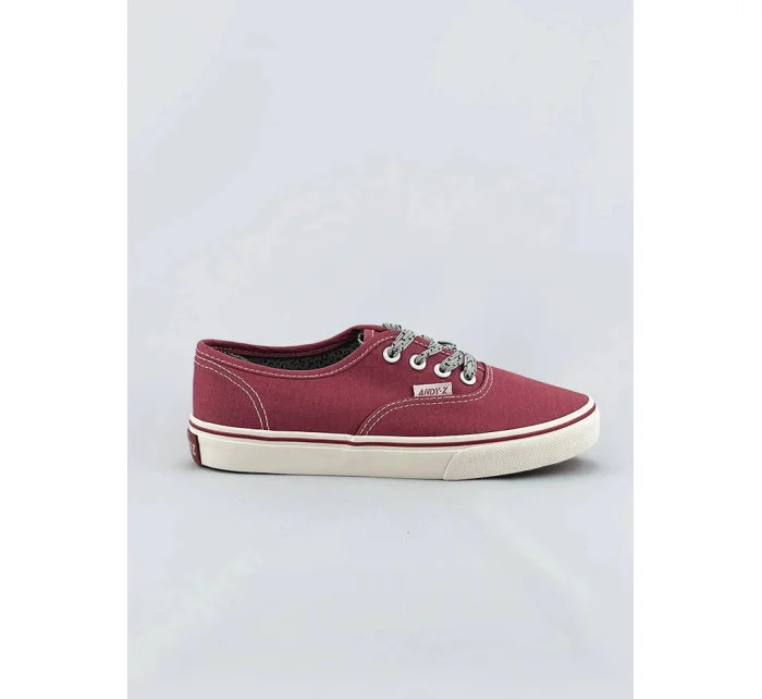 Tmavo ružové dámske šnurovacie tenisky (A8879)