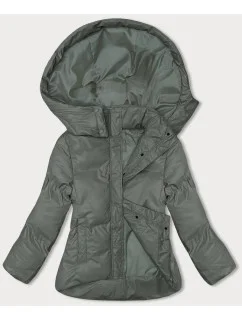 Dámska zelená voľná zimná bunda (5M3185-236)