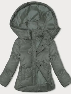 Dámska zelená voľná zimná bunda (5M3185-236)