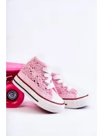 Dziecięce Wysokie Trampki Różowe Mona Dziecięce Wysokie Trampki Różowe Mona