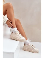Sneakersy Damskie Z Przypinkami Beżowe Grelesi Sneakersy Damskie Z Przypinkami Beżowe Grelesi