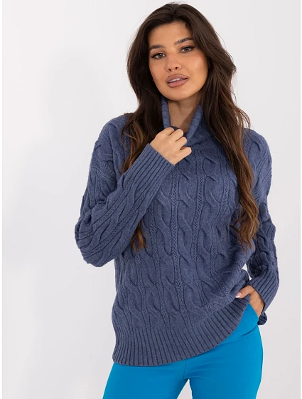Sweter AT SW model 20459123 ciemny niebieski - FPrice Sweter AT SW model 20459123 ciemny niebieski - FPrice