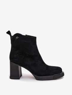 Dámske čižmy Vinceza - na podpätku, čierne