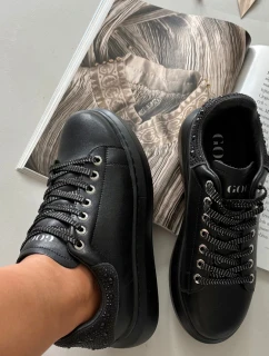 Dámske kožené tenisky GOE - čierne