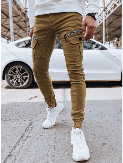 Pánske džínsové bojové nohavice v ťavej farbe FashionStreet UX4360