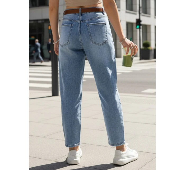 Dámske džínsové nohavice mom fit s opaskom FashionStreet UY2882