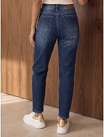 Dámske džínsy slim fit s vysokým pásom, tmavomodré, FashionStreet UY3203