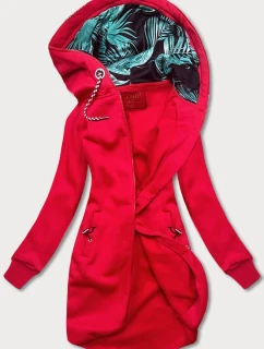 Dlhá červená dámska mikina (AMG-855B)