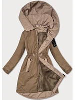 Dámska bunda so šnúrkou v páse S'West dark beige (B8352-12) Dámska bunda so šnúrkou v páse S'West dark beige (B8352-12)