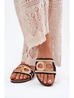 Dámské Pantofle Na Plochém Podpatku Černé model 21702279 - Boto Dámské Pantofle Na Plochém Podpatku Černé model 21702279 - Boto