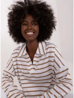 Bluzka LK BZ model 18729970 biało brązowy - FPrice Bluzka LK BZ model 18729970 biało brązowy - FPrice