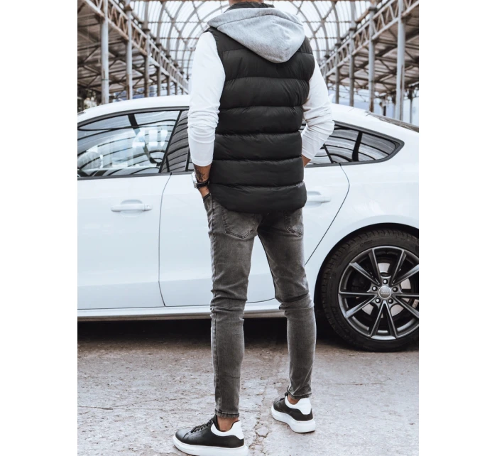 Pánska vesta s kapucňou čierna FashionStreet TX3936z