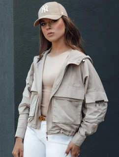 Dámska prechodná bunda s kapucňou BUNOL beige FashionStreet TY4468