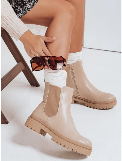 Dámské kozačky cream Dstreet model 21981491 - FashionStreet