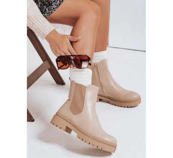 Dámské kozačky cream Dstreet model 21981491 - FashionStreet