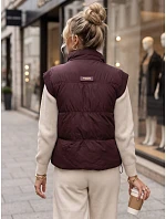 Kamizelka damska pikowana ze stójką bordowa model 22354112 - FashionStreet