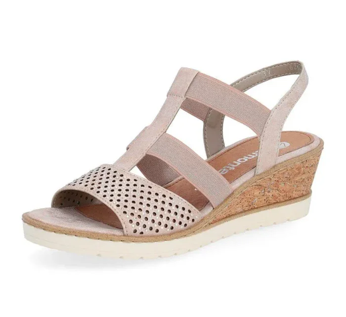 Pohodlné sandály na podpatku Remonte W model 19730112 rose gold - Rieker