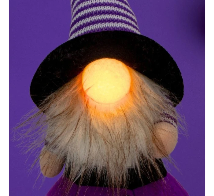 DEKORATÍVNA FIGÚRKA TEKVICA 25CM LED HALLOWEEN FIALOVÁ