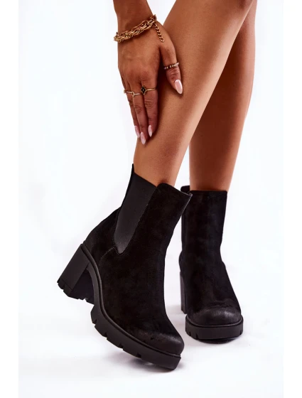 Zamszowe Damskie Botki Na Platformie Czarne Lemar Martine Zamszowe Damskie Botki Na Platformie Czarne Lemar Martine