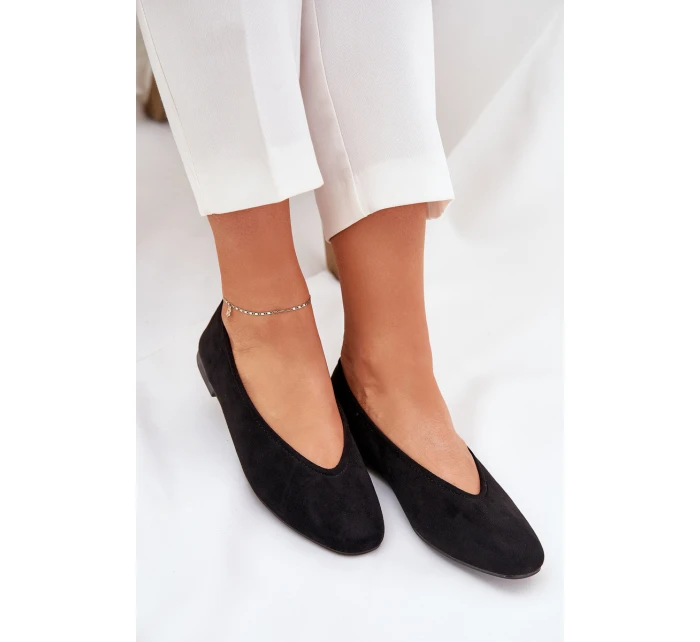 Klasyczne Baleriny Z Eko Zamszu Czarne Osallin