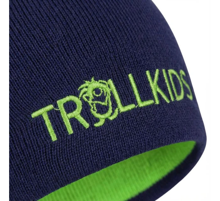 Detská obojstranná čiapka 920-100-054 Zelená s čiernou - Trollkids