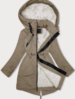 Dámska zimná bunda v ťavej farbe s kapucňou Glakate (H-3832)